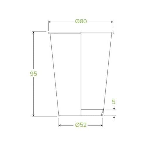 Single Wall T/A Coffee Cup 280ml / 8oz (80mm) BioCup White