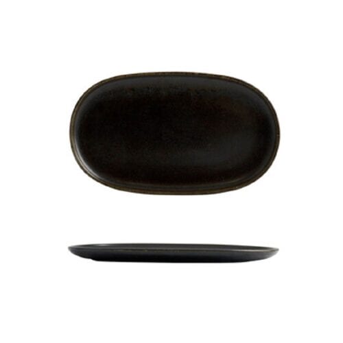 Oval Coupe Plate 305mmx180mm Earth