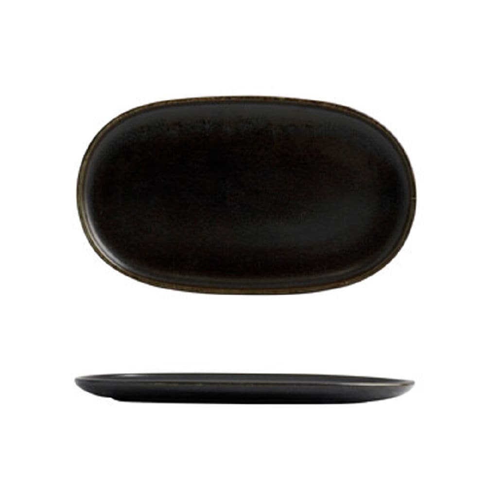 Oval Coupe Plate 355mmx215mm Earth