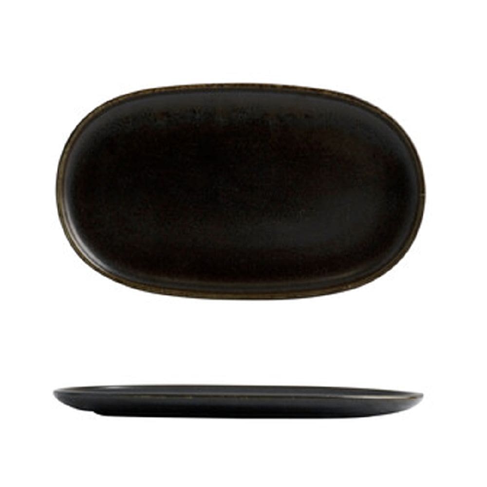Oval Coupe Plate 405mmx240mm Earth