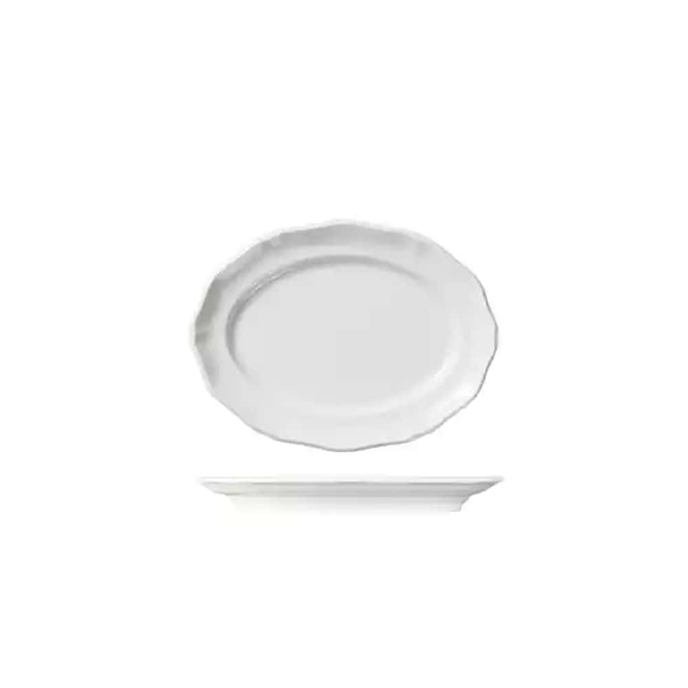 Scalloped Oval Plate 200mmx150mm w/ Wide Rim Astoria