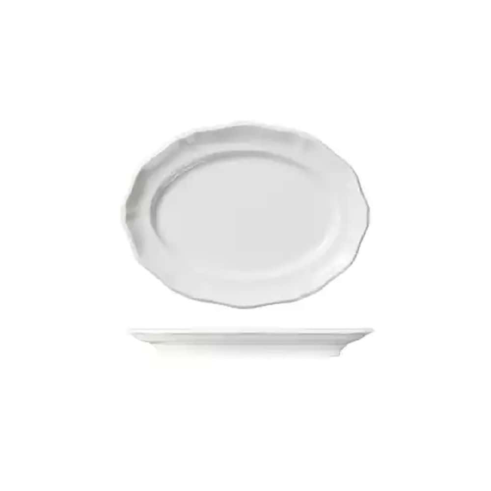 Scalloped Oval Plate 250mmx190mm w/ Wide Rim Astoria