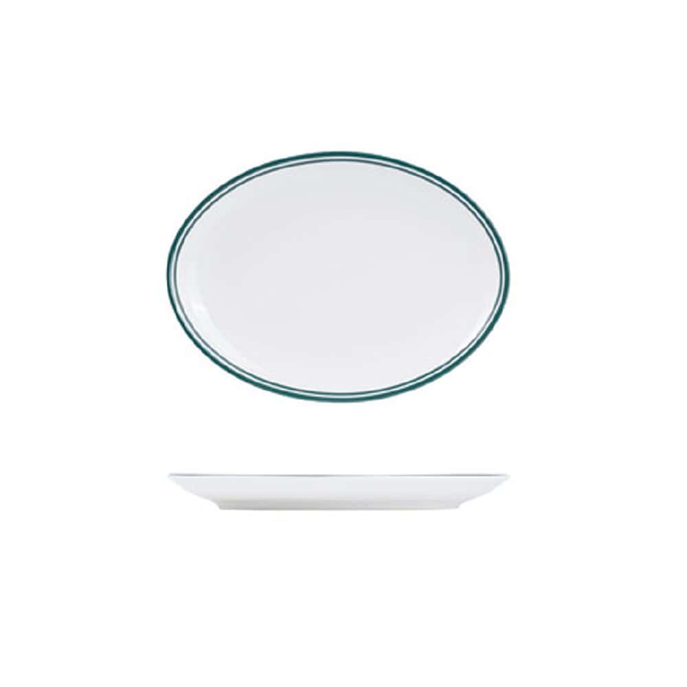 Oval Coupe Plate 260mmx190mm Nano Cru Green
