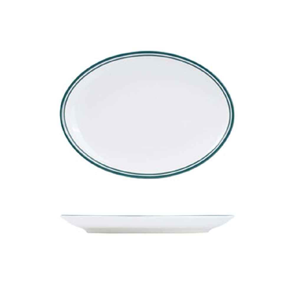 Oval Coupe Plate 320mmx230mm Nano Cru Green