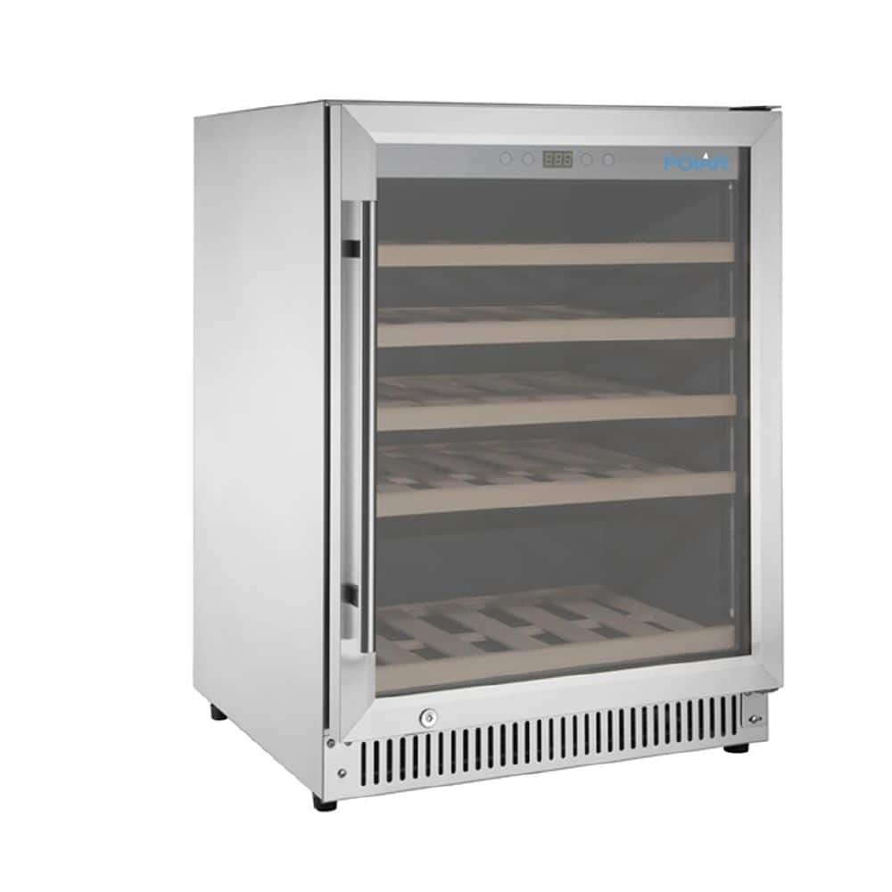 Single Zone Wine Fridge Stainless Steel 51 bottles