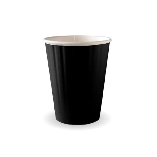 BIOBC12DWB Double Wall Takeaway Coffee Cup 390ml / 12oz (90mm) BioCup Black
