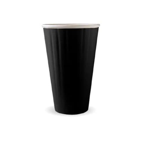 Double Wall Takeaway Coffee Cup 460ml / 16oz (90mm) BioCup Black
