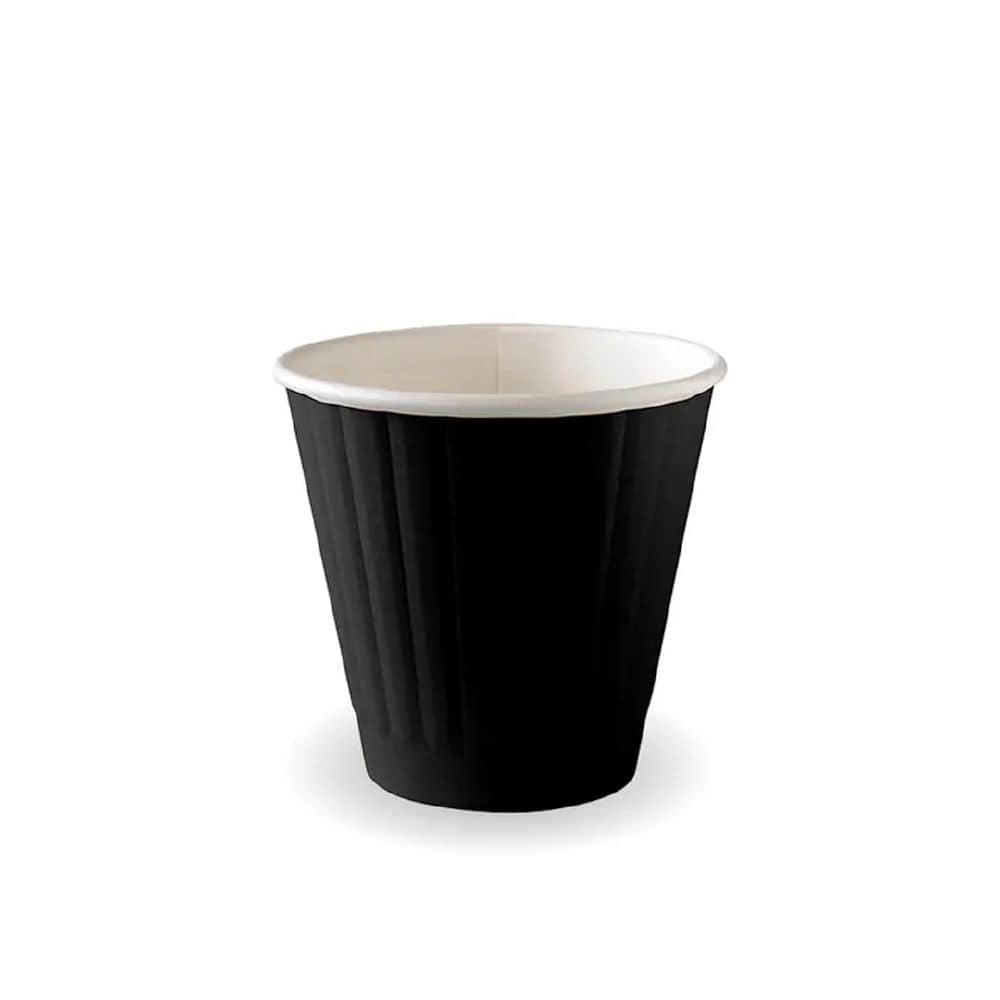 Double Wall Takeaway Coffee Cup 295ml / 8oz (90mm) BioCup Black