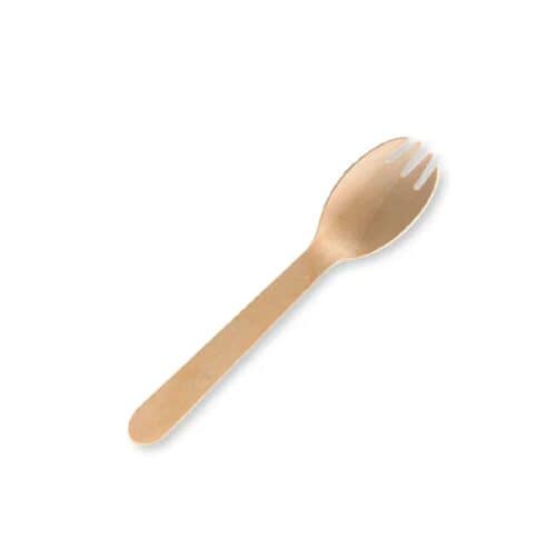 Unbranded Wooden Spork 160mm Uncoated - Bulk Pack