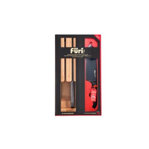 Furi Pro East/West Santoku Knife 170mm - Jet Black