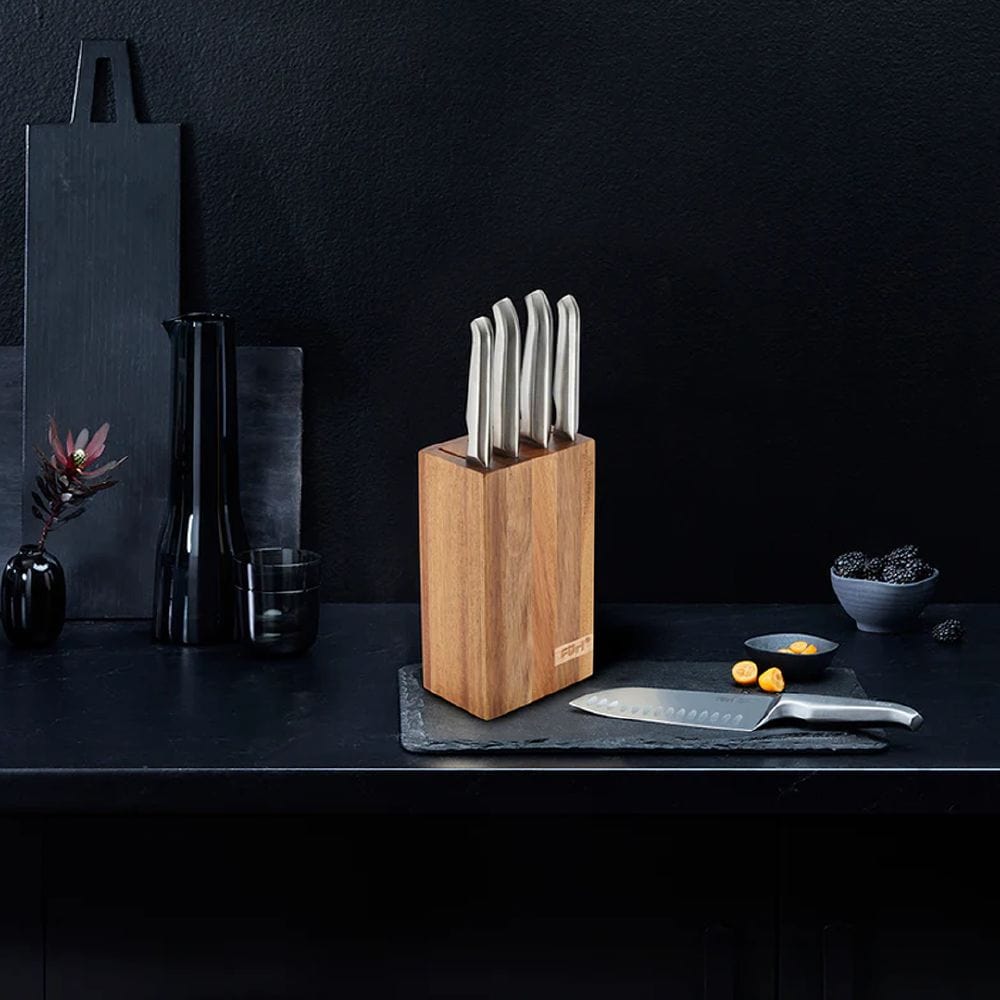 Furi Pro 5 piece set with acacia wood block