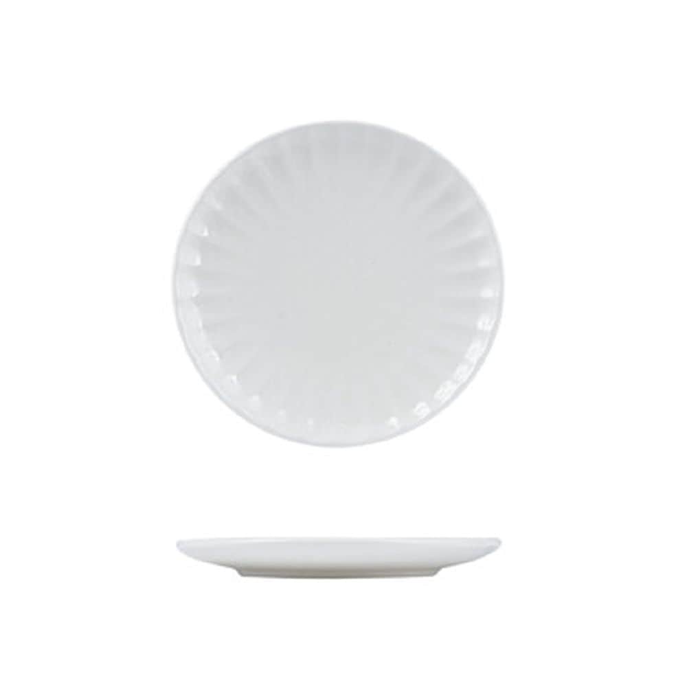 Scalloped Round Plate 205mm Snow