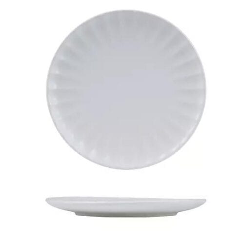 Scalloped Round Plate 260mm Snow