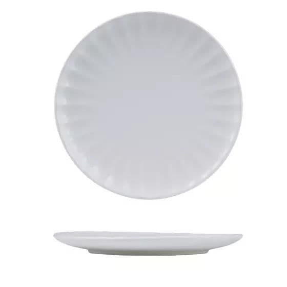 Scalloped Round Plate 260mm Snow
