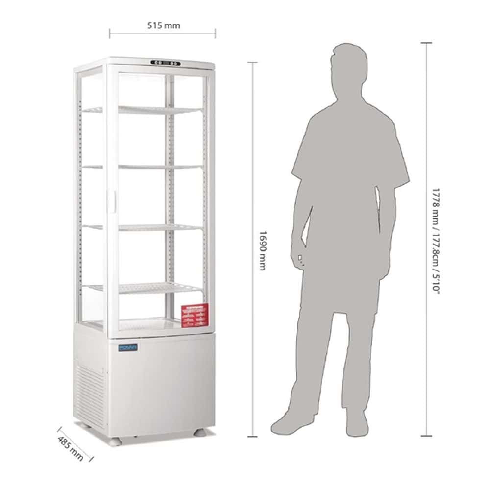 Polar C-Series Curved Door Display Fridge 235Ltr 230V 1.5amp 50Hz - White