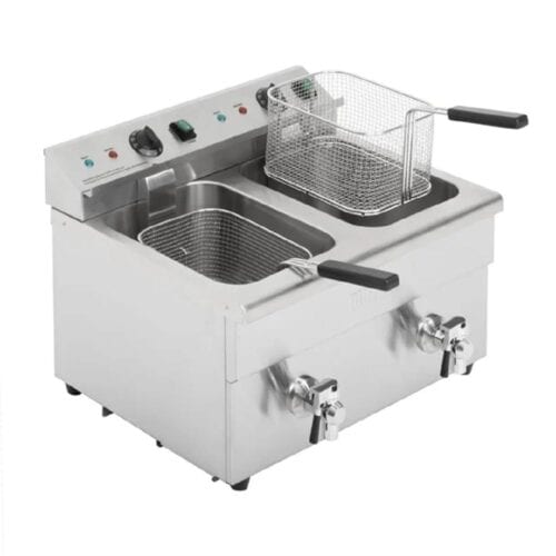 Apuro Induction Fryer 2x7500ml 2x3kw 2x15amp - Double Plate