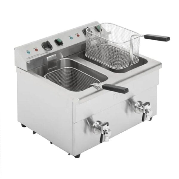 Apuro Induction Fryer 2x7500ml 2x3kw 2x15amp - Double Plate