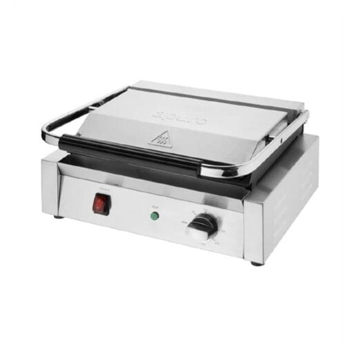 Apuro Bistro Contact Grill 430x310x200mm 2.2kw 15amp - Large Ribbed Plate