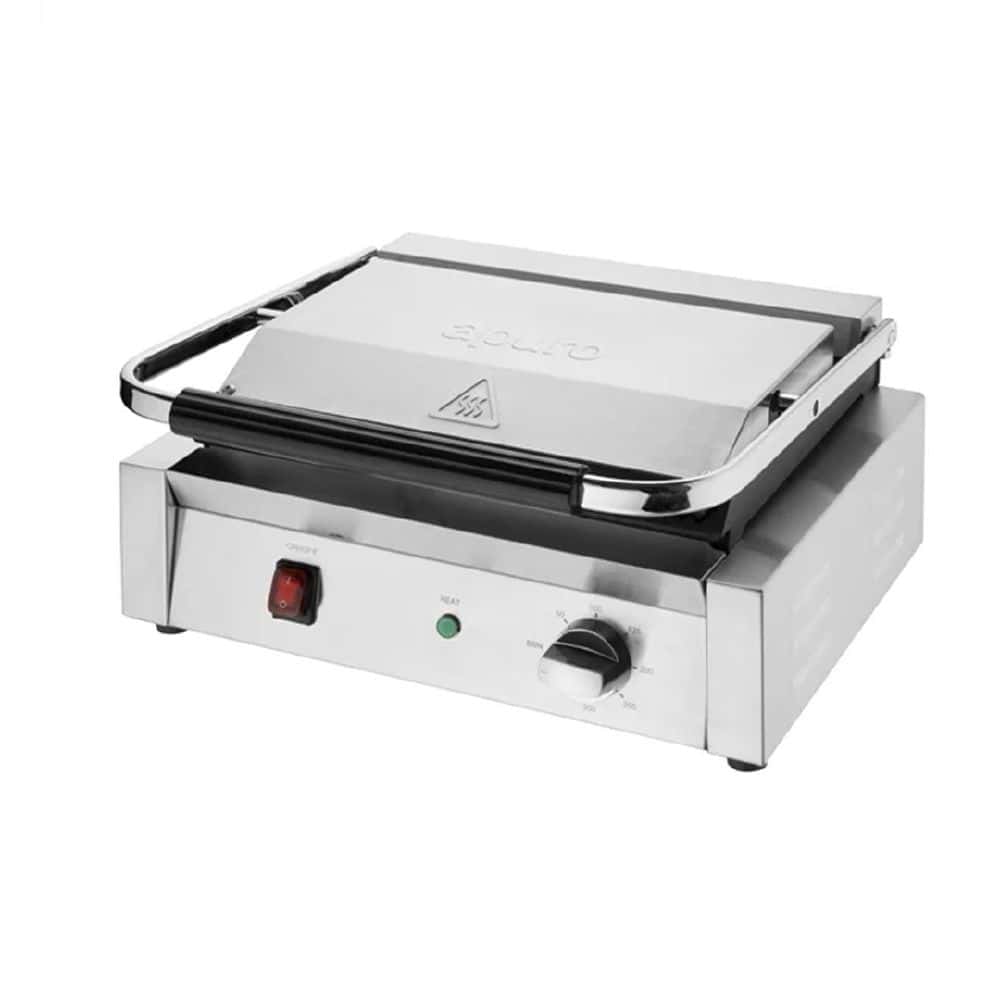 Apuro Bistro Contact Grill 430x310x200mm 2.2kw 15amp - Large Ribbed Plate