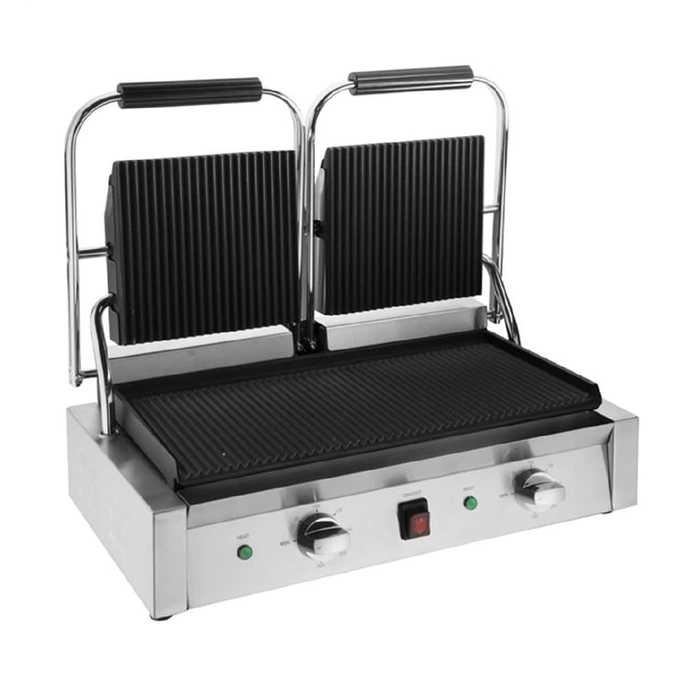 Apuro Bistro Contact Grill 570x310x200mm 2.9kw 15a Double Plate - Ribbed/Ribbed
