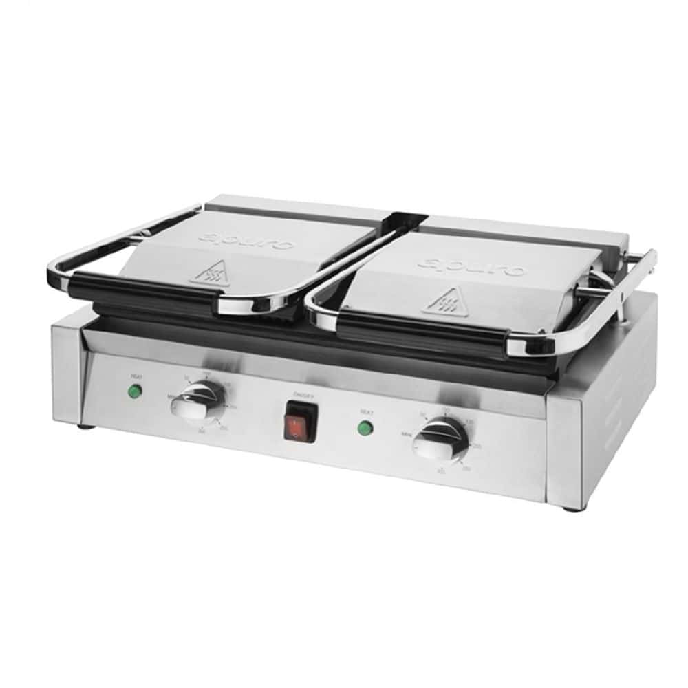 Apuro Bistro Contact Grill 570x310x200mm 2.9kw 15a Double Plate - Ribbed/Ribbed