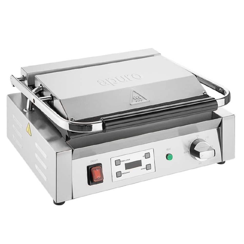 Apuro Contact Grill 430x310x200mm 2.5kw 10.8a Extra Large Single Plate - Flat/Flat