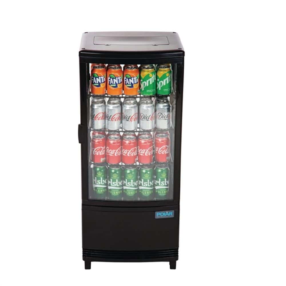 Polar C-Series Energy Efficient Curved Door Display Fridge 86Ltr 220V - Black