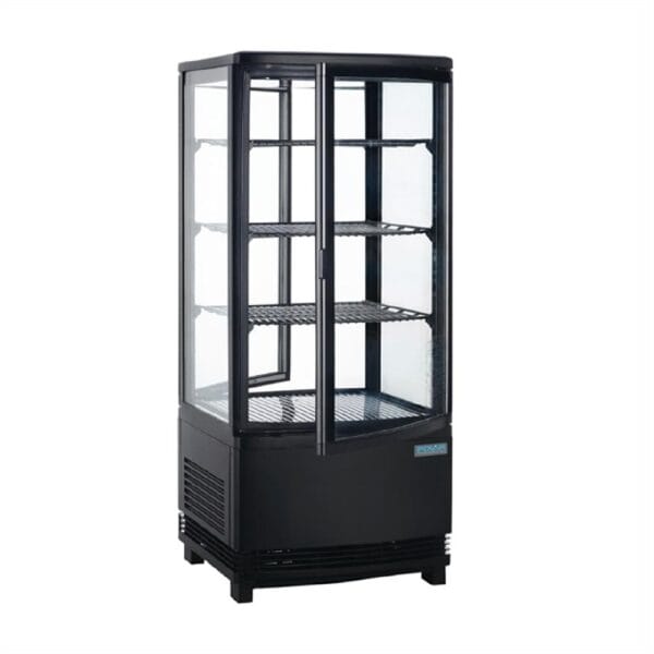 URCX574A Polar C-Series Energy Efficient Curved Door Display Fridge 86Ltr 220V - Black