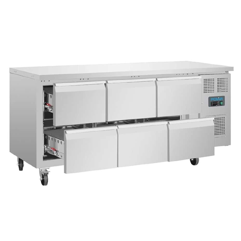 Polar U-Series Six Drawer Gastronorm Counter Fridge 230V 300W