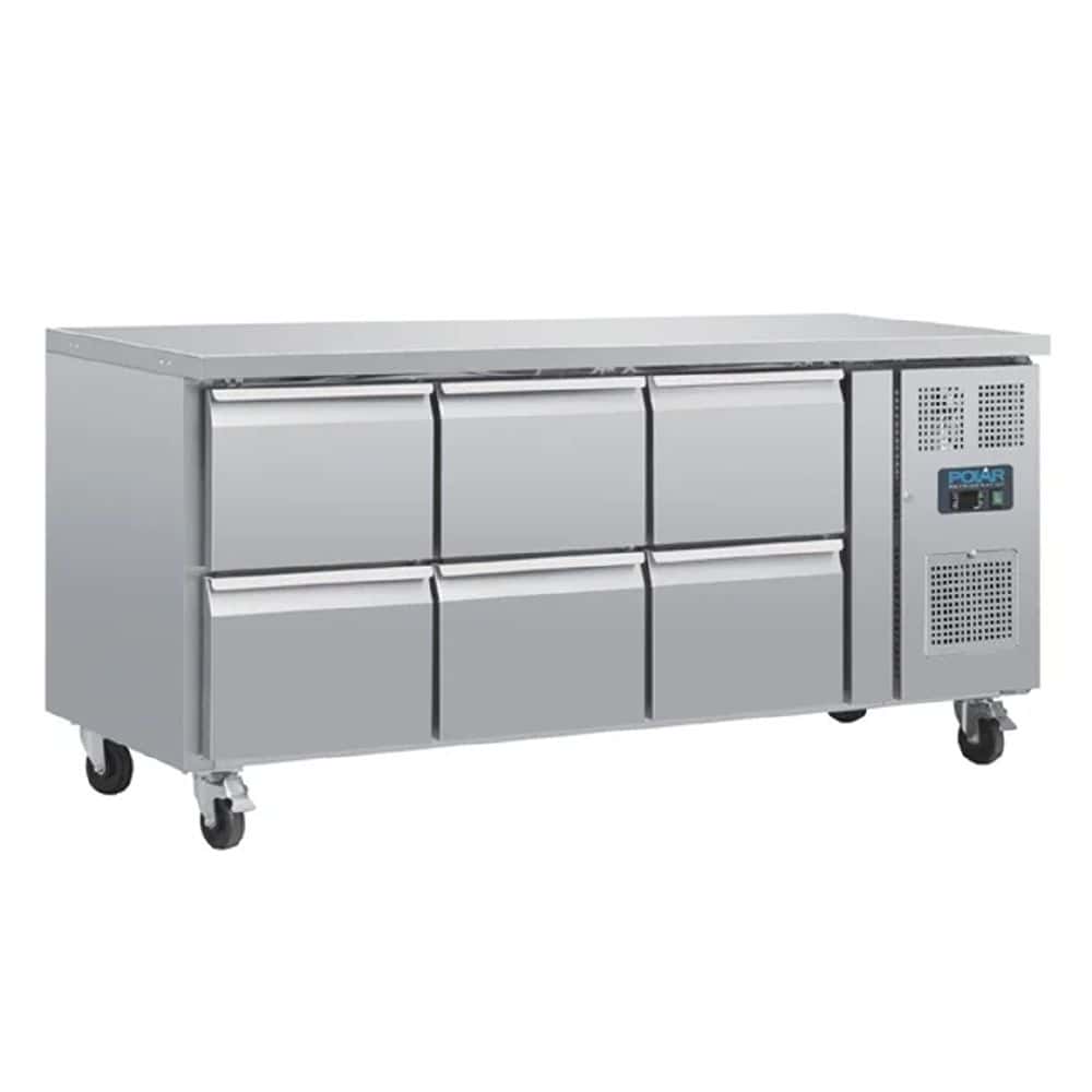 Polar U-Series Six Drawer Gastronorm Counter Fridge 230V 300W