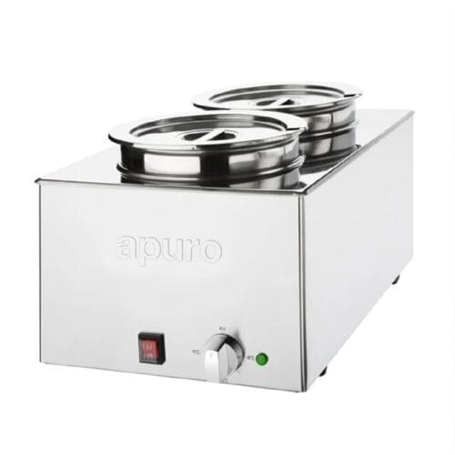 Apuro Bain Marie 2x5200ml with Round Pots & Lids 1.2kw 5.2amp