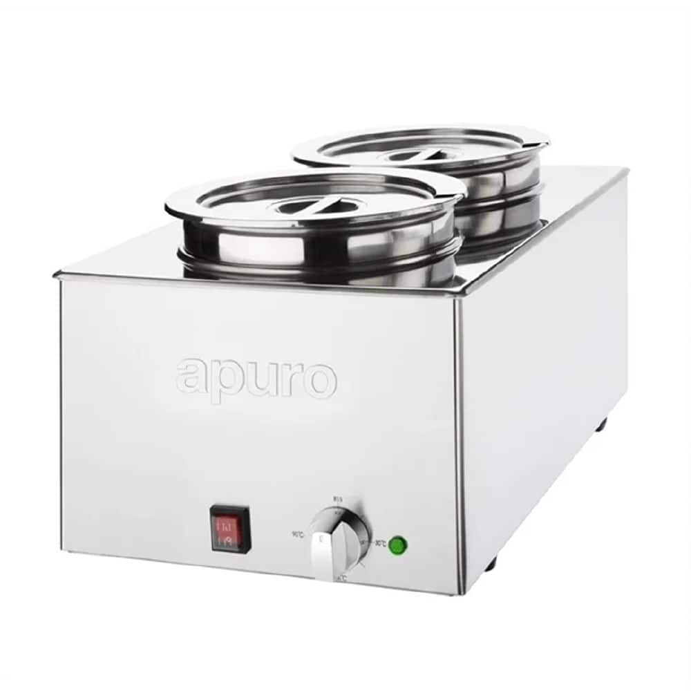 Apuro Bain Marie 2x5200ml with Round Pots & Lids 1.2kw 5.2amp