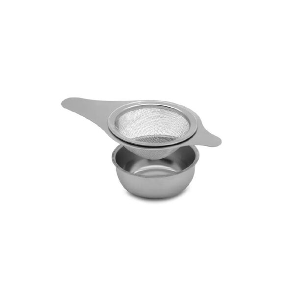 KH80331 Tea Strainer w/ Drip Bowl S/S Double Handle