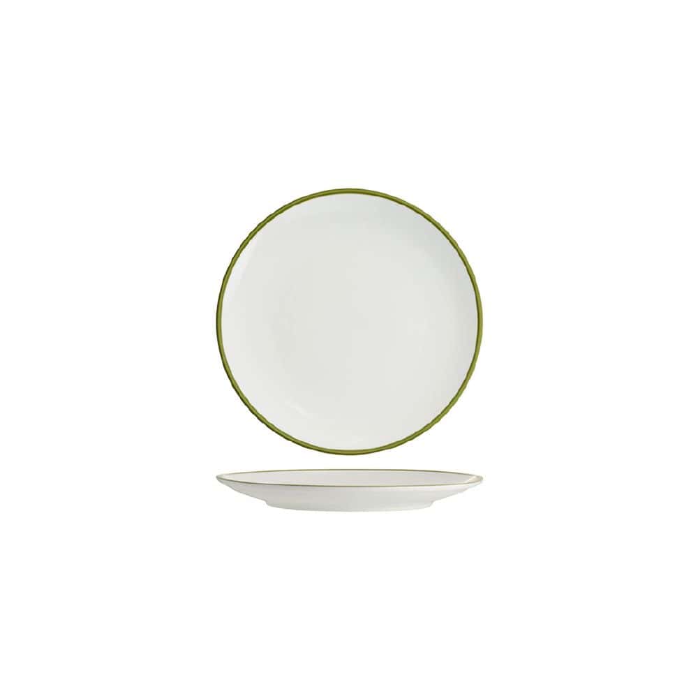Round Coupe Plate 225mm w/ Olive Green Rim Core