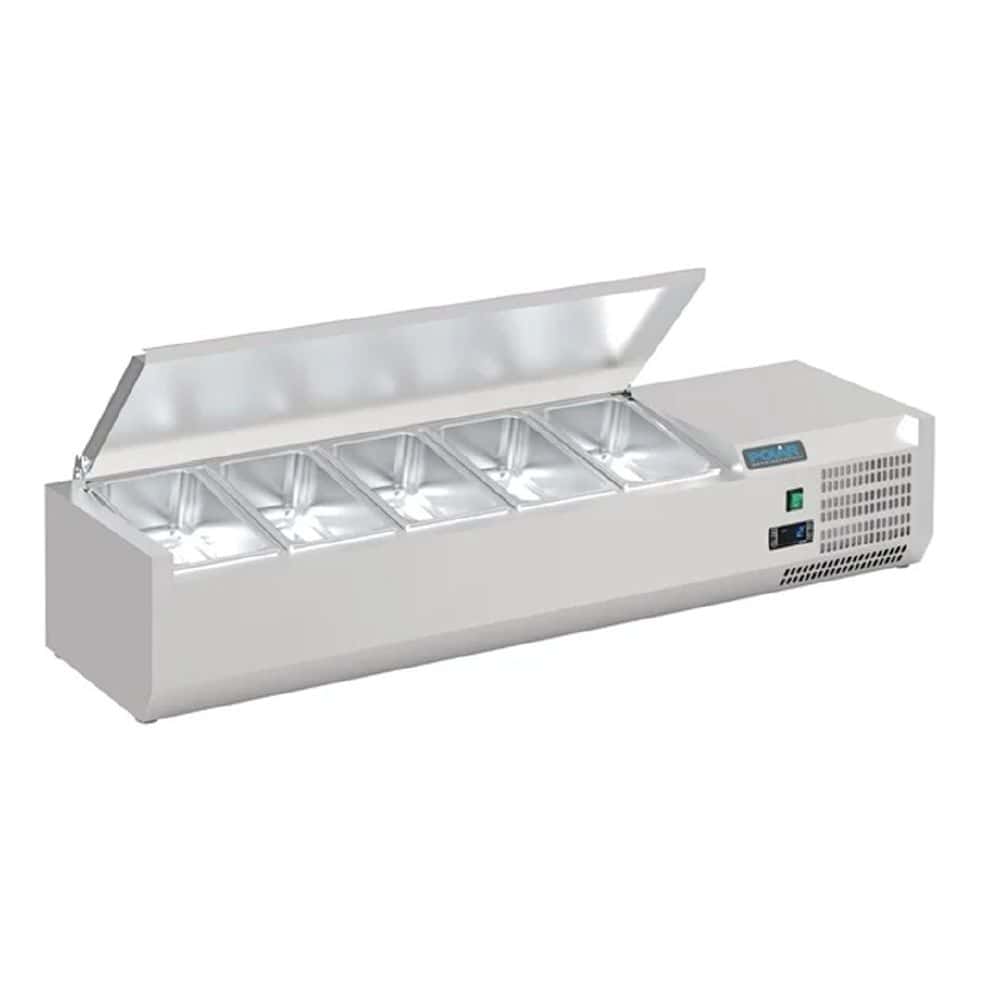 Polar G-Series Countertop Prep Fridge with 5x 1/4GN Hard Stainless Lid