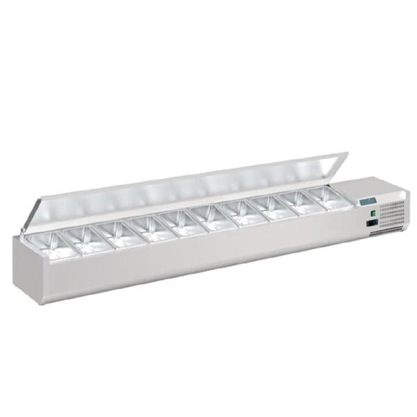 URFA857A Polar G-Series Countertop Prep Fridge with 10x 1/4GN Hard Stainless Lid