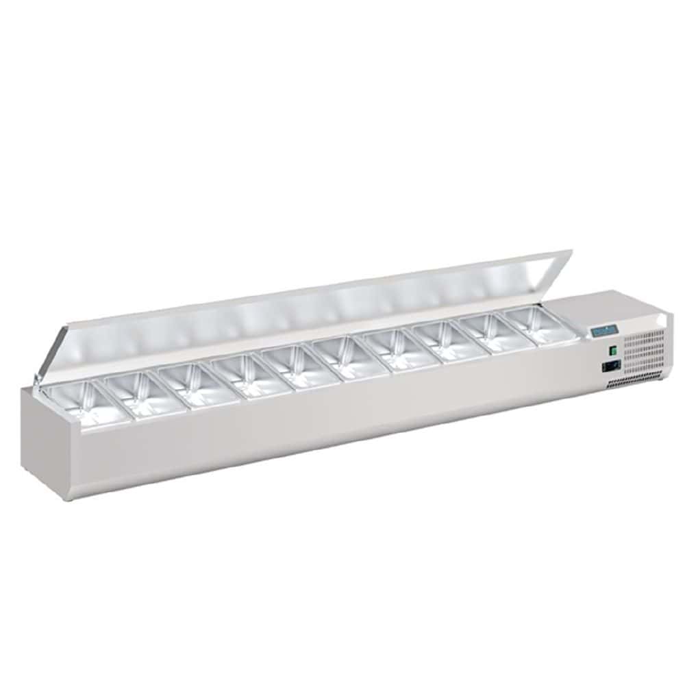 Polar G-Series Countertop Prep Fridge with 10x 1/4GN Hard Stainless Lid