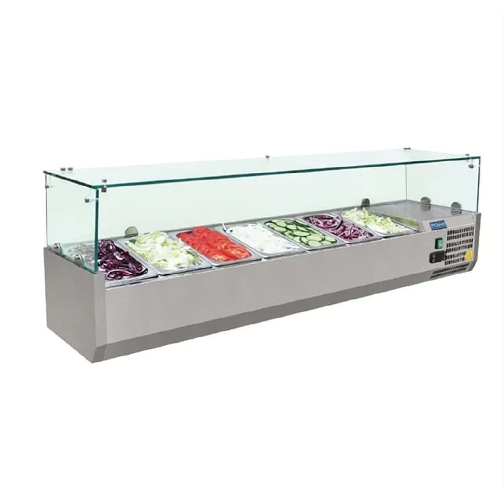 Polar G-Series Countertop Prep Fridge 7x 1/4GN with Glass Sneeze guard