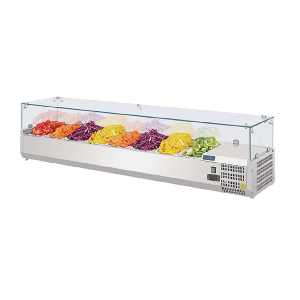 Polar G-Series Countertop Prep Fridge 8x 1/4GN with Glass Sneeze guard