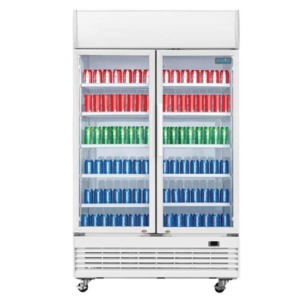 Polar G-Series Upright Display Cooler with Light Box Hinged Door 950Ltr