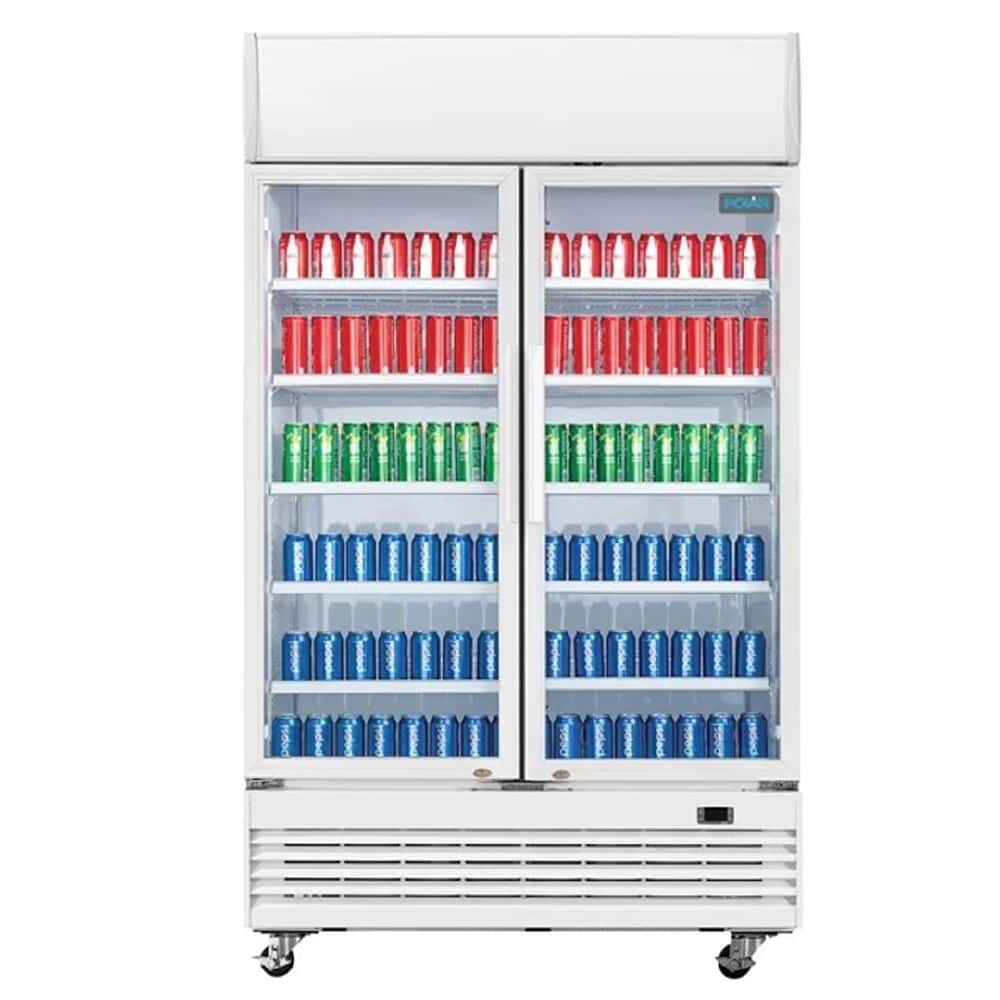 Polar G-Series Upright Display Cooler with Light Box Hinged Door 950Ltr