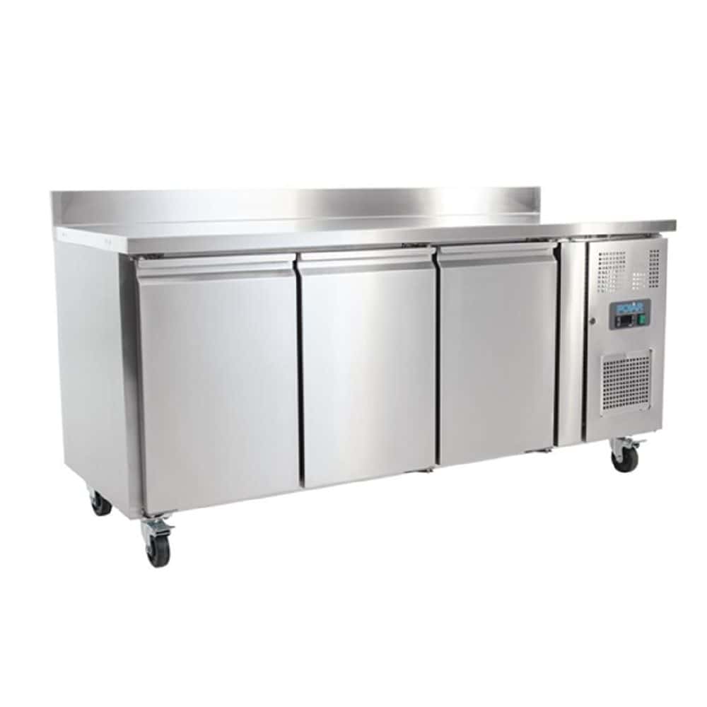 Polar U-Series Triple Door Counter Fridge w/ Upstand 417L 300W 1.8amp