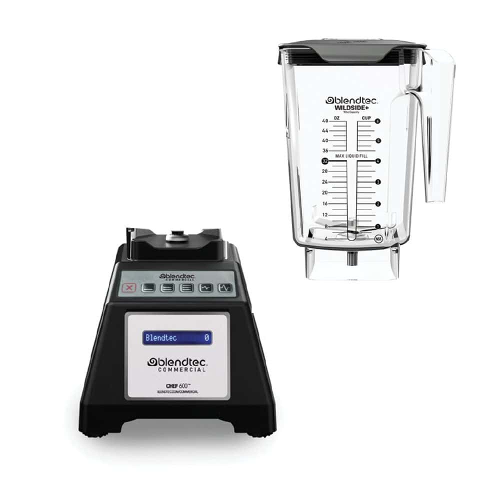 Blendtec Blender "Chef 600", 13 amps, 220v w/ WildSide Jug + Soft Lid