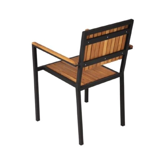 Armchair 450mm (Set of 4) Steel & Acacia Bolero