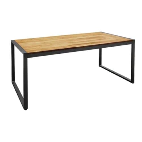 Rectangular Industrial Table Steel & Acacia 1800x900mm Bolero