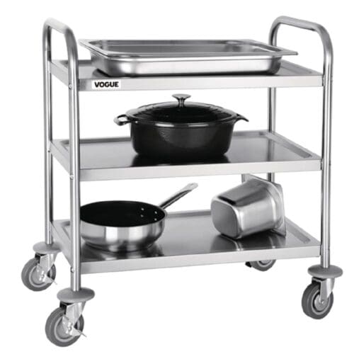 Trolley 3 Tier 825x710x405mm S/S Vogue