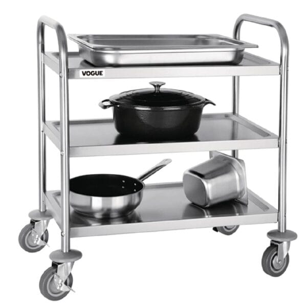 Trolley 3 Tier 825x710x405mm S/S Vogue