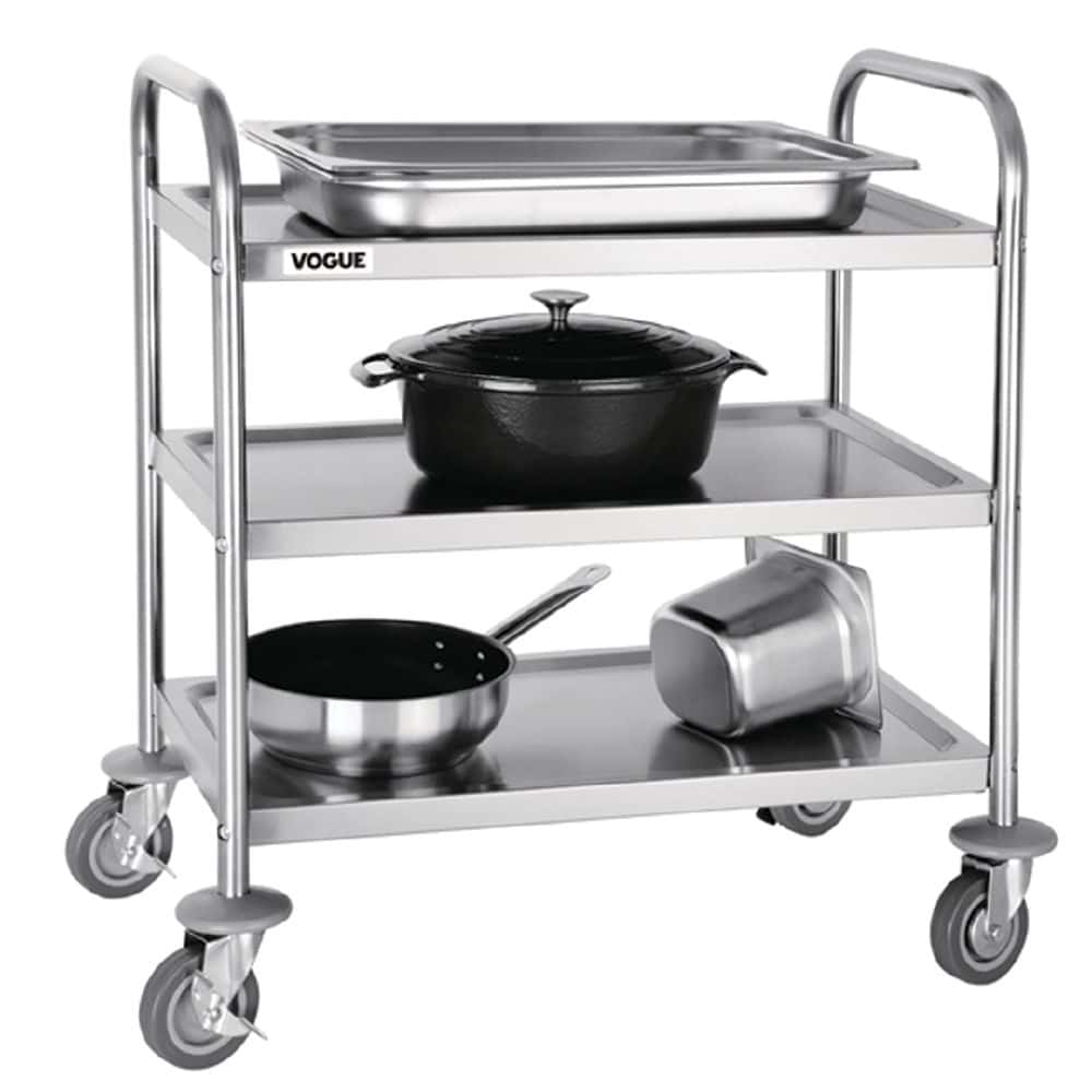 Trolley 3 Tier 825x710x405mm S/S Vogue