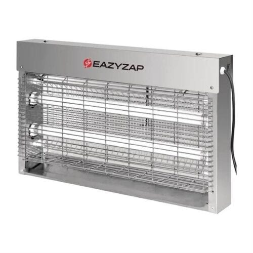 Eazyzap Bug Zapper Brushed S/S w/ 2x 10W Bulb 20W, 10Amp