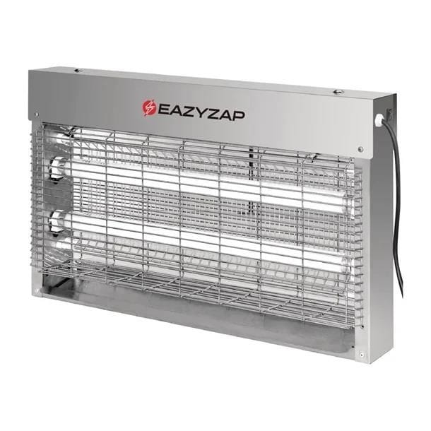 Eazyzap Bug Zapper Brushed S/S w/ 2x 10W Bulb 20W, 10Amp